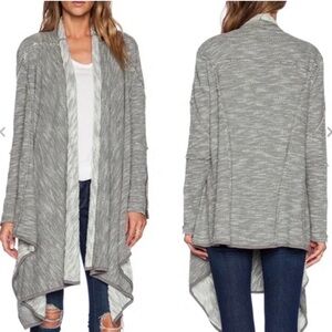 Free People Women’s Grey In The Loop French Terry Open Textured Cardigan - Small